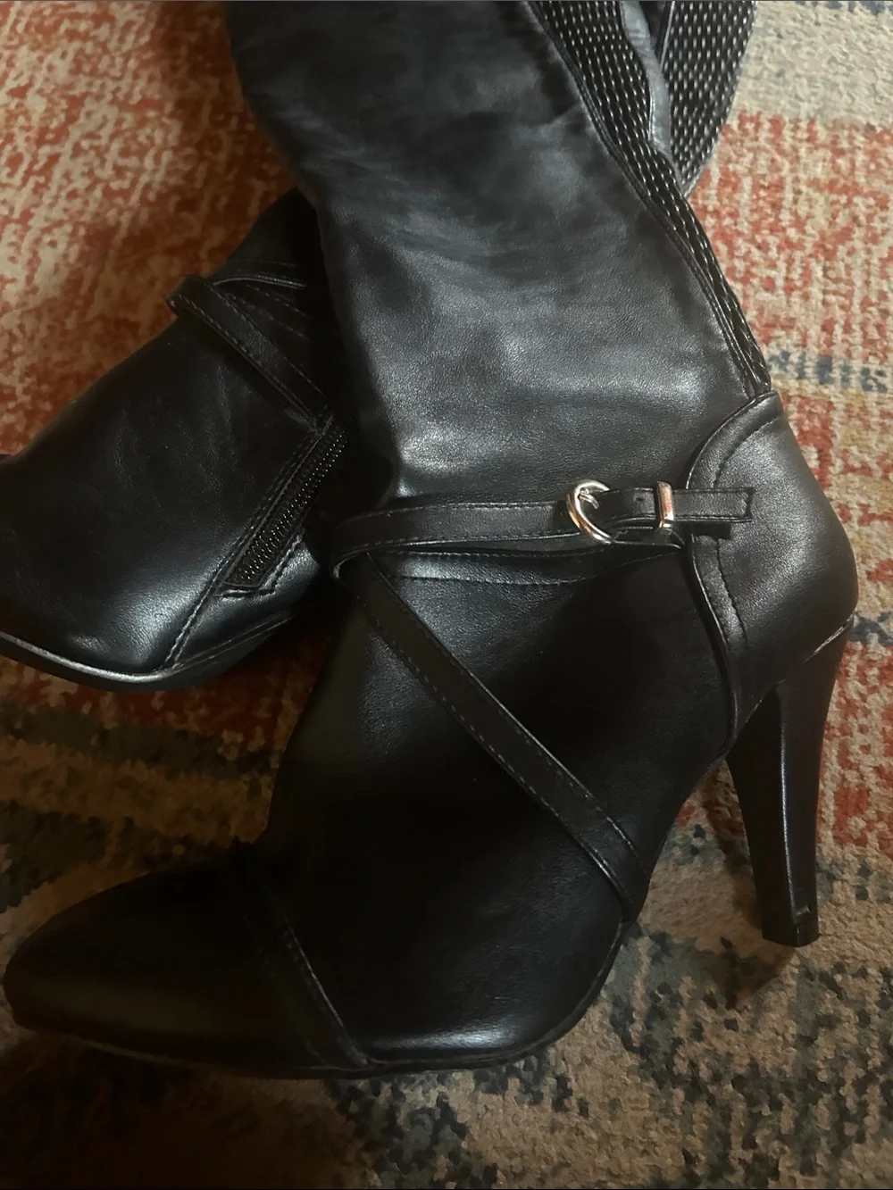 bucco Black Over-the-Knee Stiletto Boots
